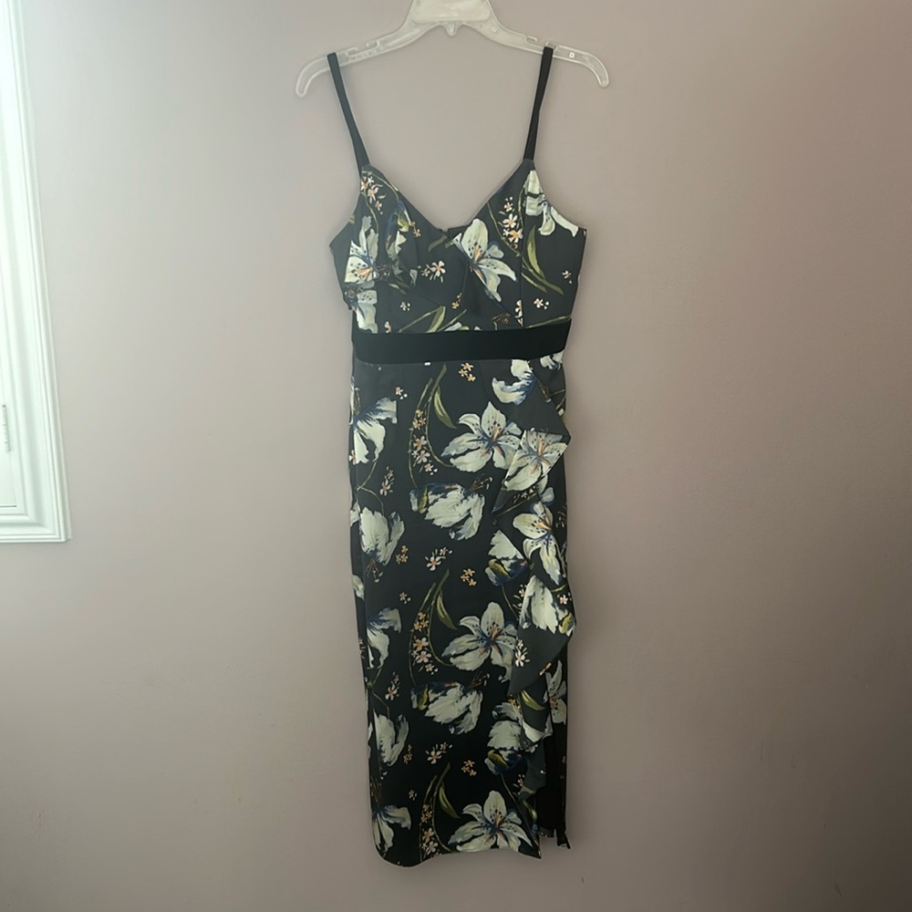 CINQ A SEPT FLORAL SILK DRESS